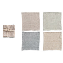 Load image into Gallery viewer, Striped Linen Cocktail Napkin Set
