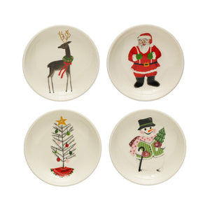 Stoneware Holiday Appetizer Plates