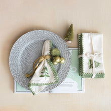 Load image into Gallery viewer, Fir Tree Napkins Set with Embroidered Edge
