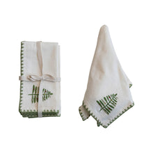 Load image into Gallery viewer, Fir Tree Napkins Set with Embroidered Edge
