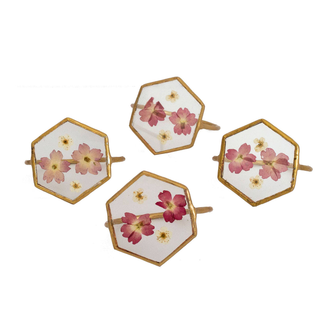 Meadow Sweet Floral Napkin Ring Set