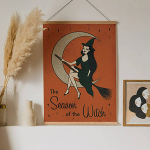 The Season of the Witch Halloween Art Print  9x12 inches