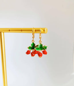 Cranberry Huggie Earrings