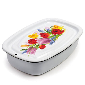 Spring Bouquet Enamelware Container
