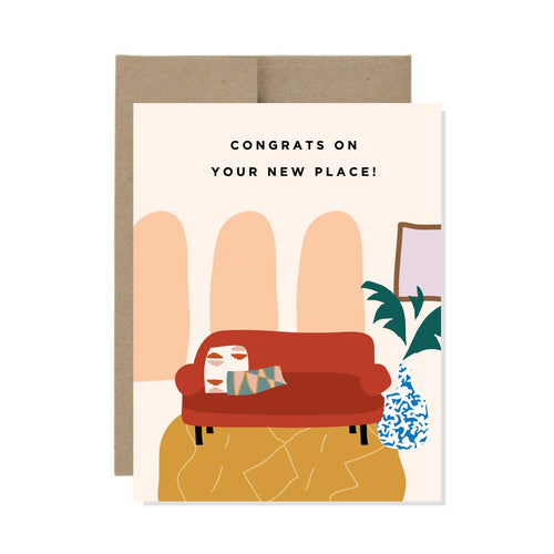 Congrats on Your New Place Card Couch Houseplant House Warming