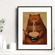 Load image into Gallery viewer, Orange Pasta Cat Print
