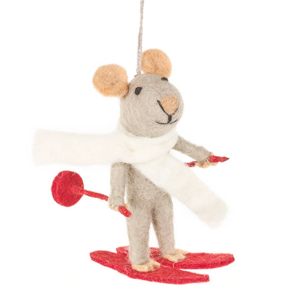 Handmade Felt Marcel the Mouse Hanging Decoration