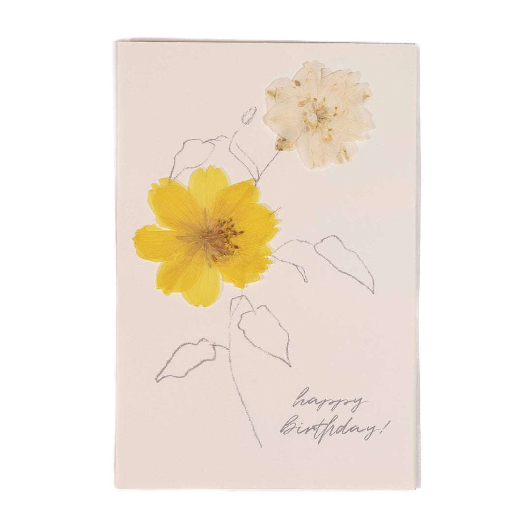 Happy Birthday Pressed Cosmo Greeting Card