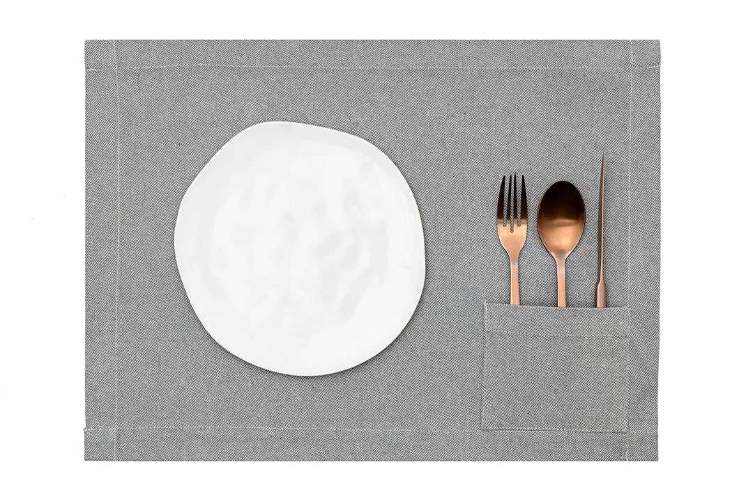 Blue Placemats with Pocket Set