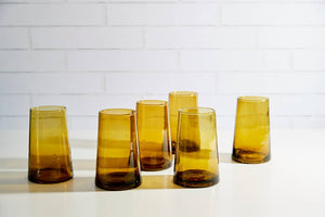 Amber Moroccan Cone Glass Set