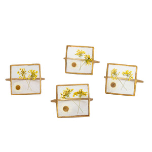 Queen Anne's Lace Floral Napkin Ring Set