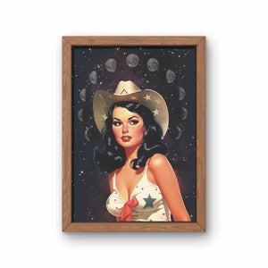 Retro Space Cowgirl Print