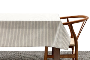 Grey Blue Striped Tablecloth