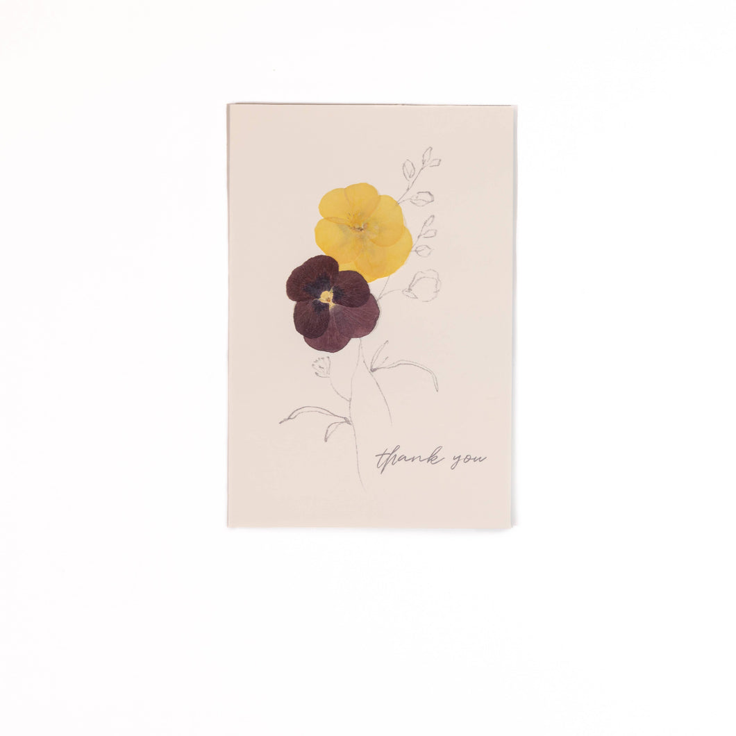Thank You Pressed Pansy Greeting Card