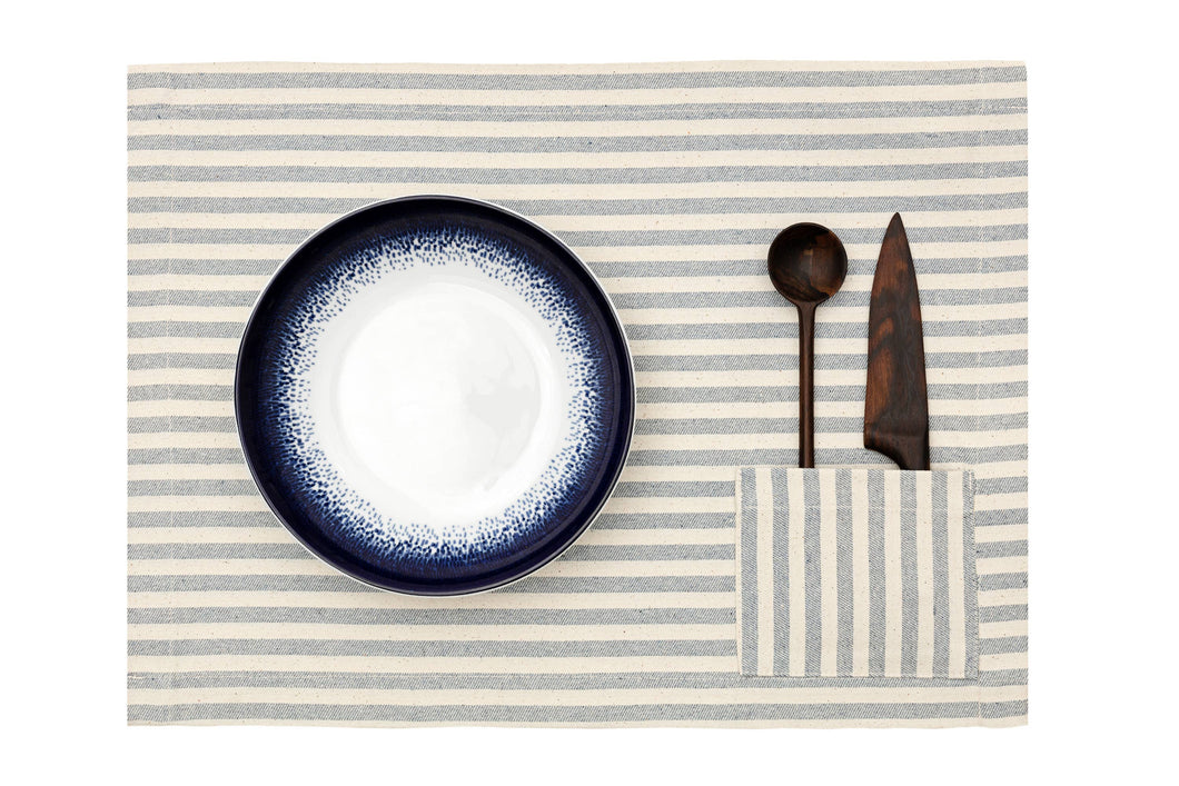 Striped Placemats with Pocket Set