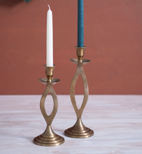 Load image into Gallery viewer, Brass Twist Taper Candle Holder Set
