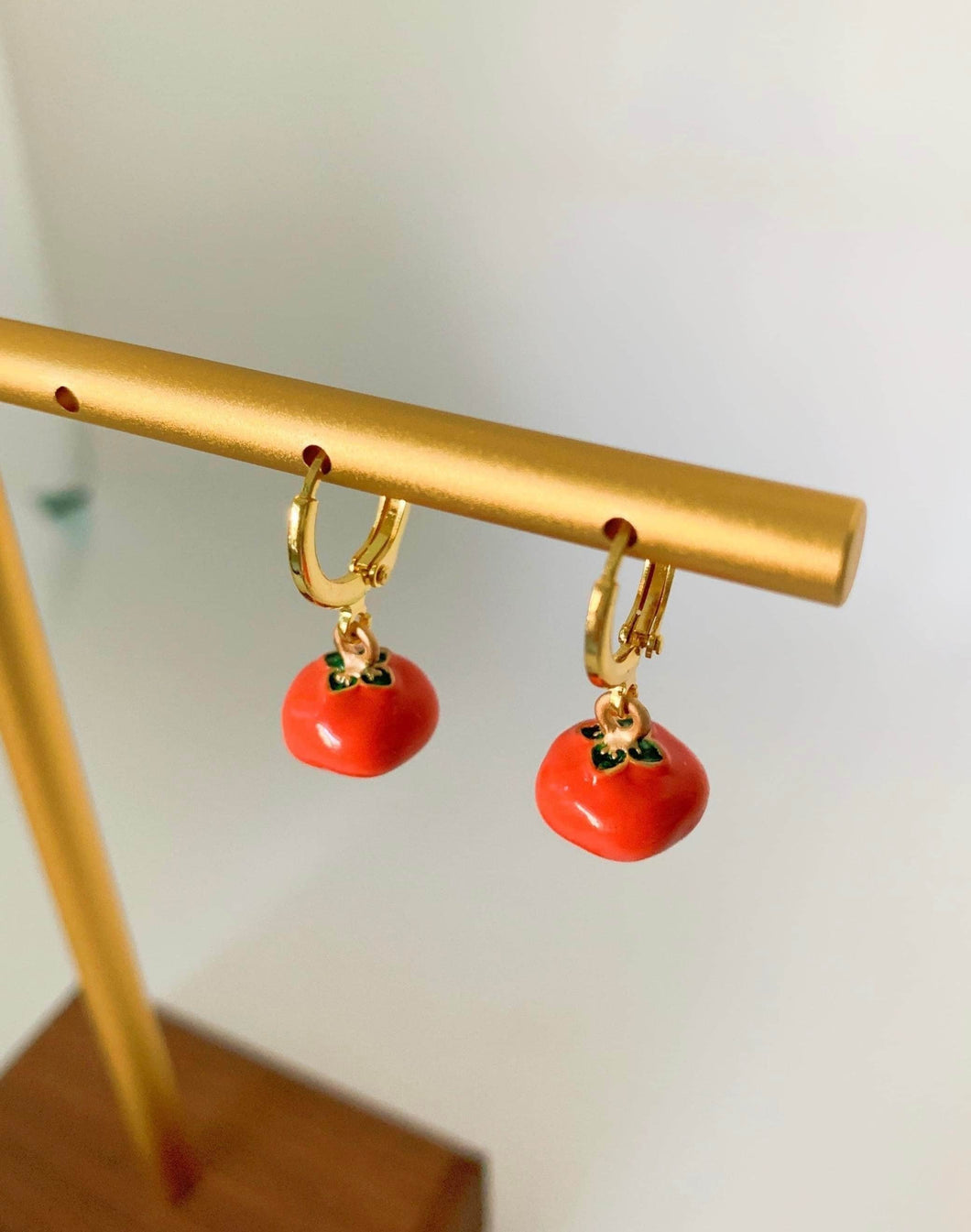 Tomato Huggie Earrings