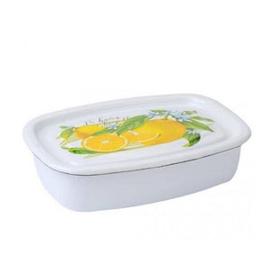 Lemon Enamelware Food Storage Container